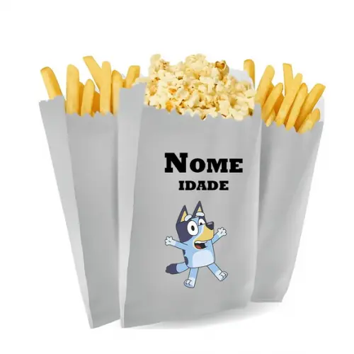 Saquinho de Pipoca Tema Bluey Festa Infantil