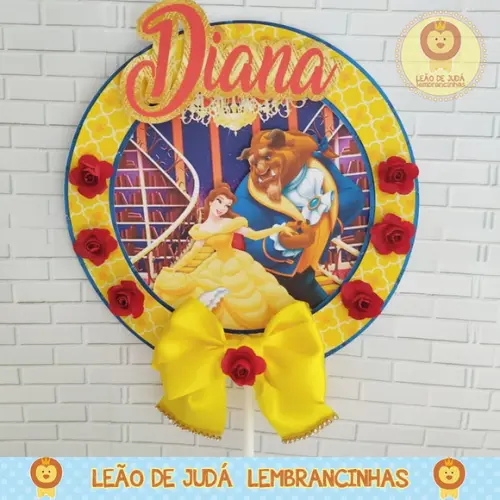 TOPO DE BOLO bela e a fera