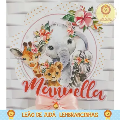 TOPO DE BOLO safari menina