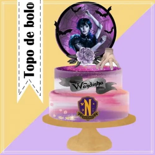 Topo de Bolo Tema Wandinha