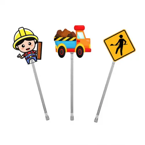 Topper para Docinhos Tema Construção 50 Unidades