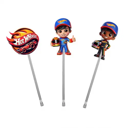 Topper para Docinhos Tema Hot Wheels 50 Unidades