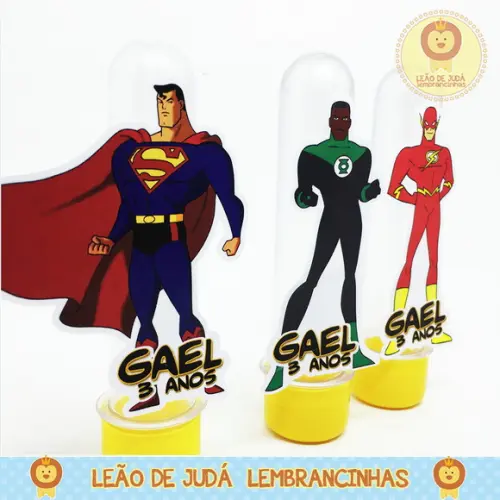 Tubete 13cm tema Liga da justiça