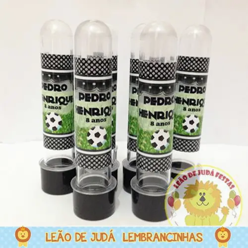 Tubete adesivado 13cm tema Futebol
