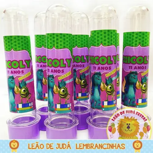 Tubete adesivado 13cm tema Monstros SA
