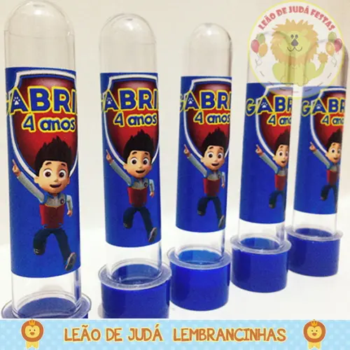Tubete adesivado 13cm tema Patrulha canina