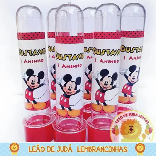 Tubete adesivado 13cm tema mickey