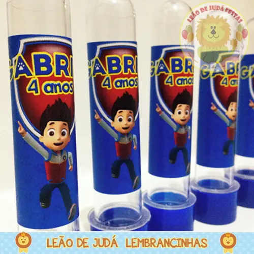 Tubete adesivado 13cm tema Patrulha canina