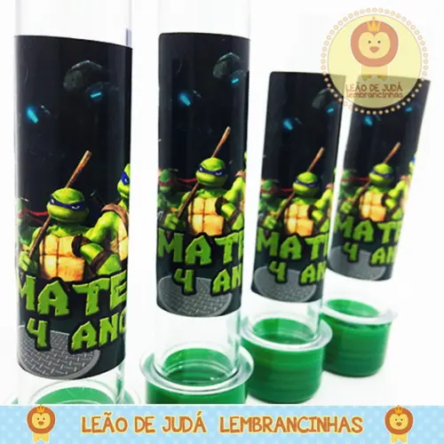 Tubete adesivado 13cm tema Tartaruga Ninja