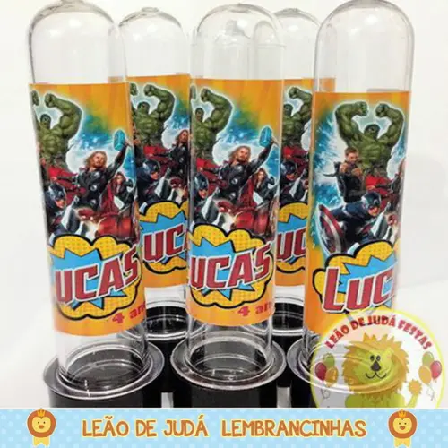 Tubete adesivado 13cm tema Vingadores modelo 2