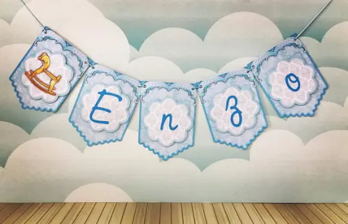 Bandeirola Personalizada chá de menino
