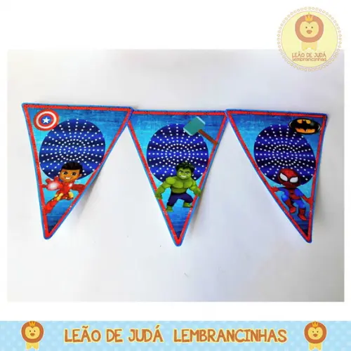 Bandeirola Personalizada herois cute