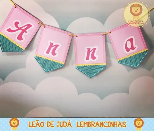 Bandeirola Personalizada Tema arlequina
