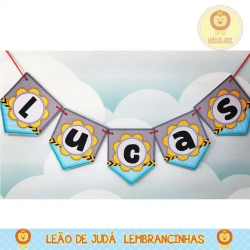 Bandeirola Personalizada Tema construção