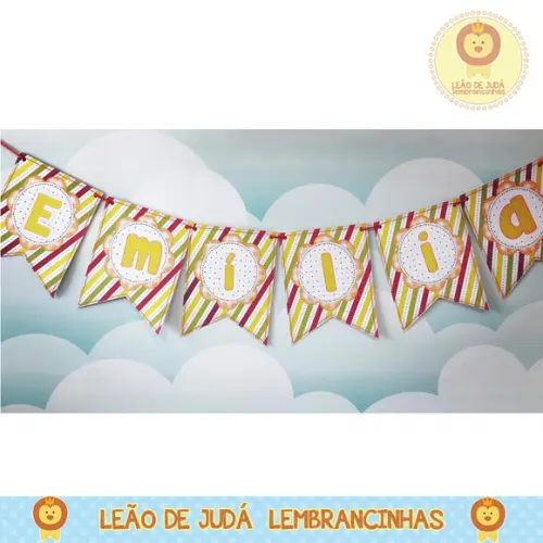 Bandeirola Personalizada Tema emilia
