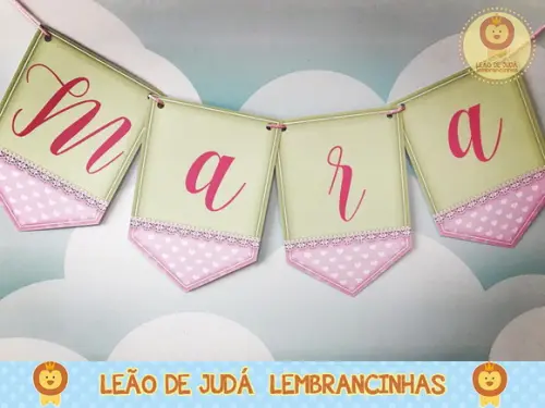 Bandeirola Personalizada Tema moranguinho
