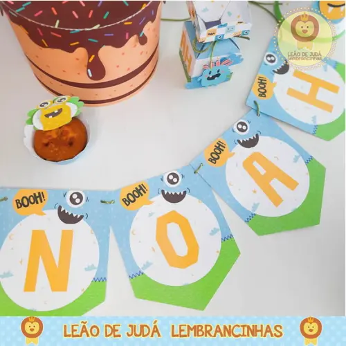 Bandeirola Personalizada Tema monstrinhos