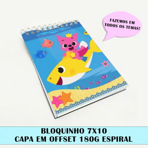 Bloquinho para festa tema baby shark