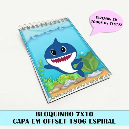 Bloquinho para festa tema baby shark