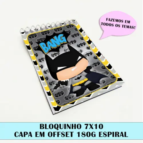 Bloquinho para festa tema batman