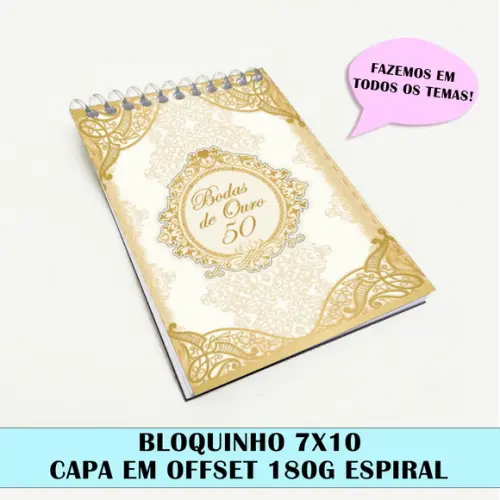 Bloquinho para festa tema bodas