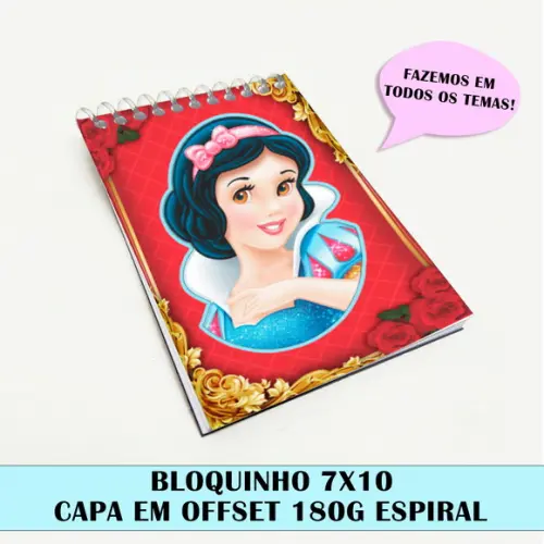 Bloquinho Para Festa Tema Branca De Neve