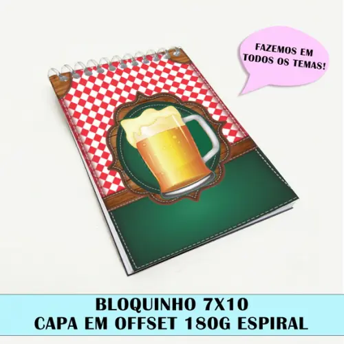 Bloquinho para festa tema boteco
