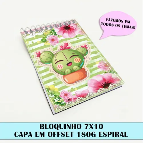 Bloquinho para festa tema Cactos