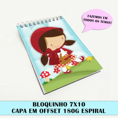 Bloquinho para festa tema chapeuzinho vermelho