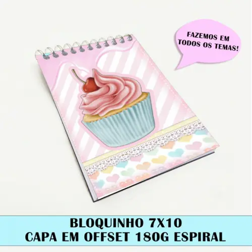 Bloquinho para festa tema confeitaria