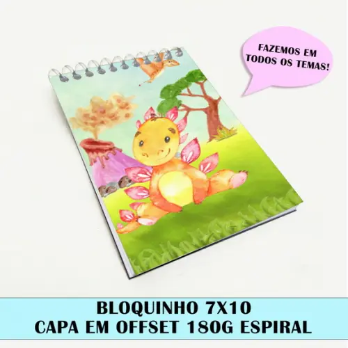 Bloquinho para festa tema dino baby
