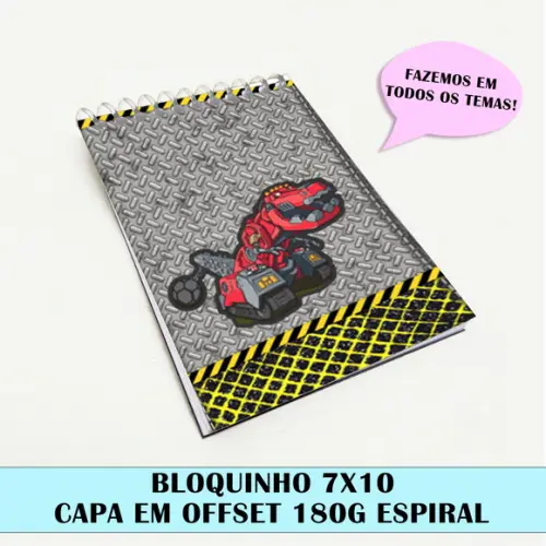 Bloquinho para festa tema dinotrux
