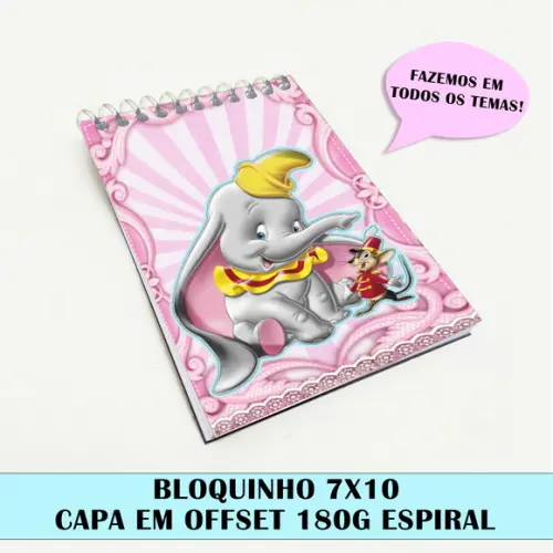 Bloquinho Para Festa Tema Dumbo