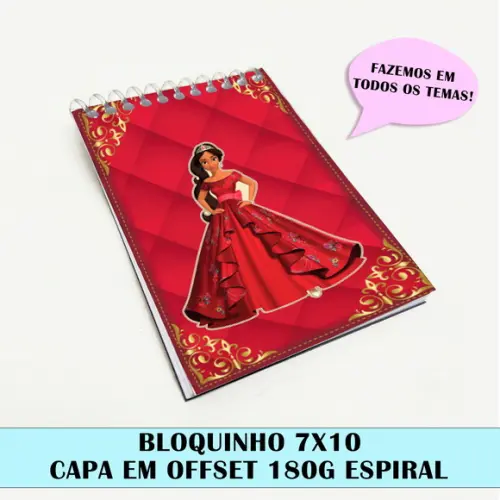 Bloquinho para festa tema elena de avalor