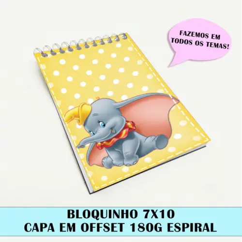 Bloquinho para Festa Tema Dumbo