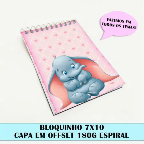 Bloquinho para festa tema dumbo
