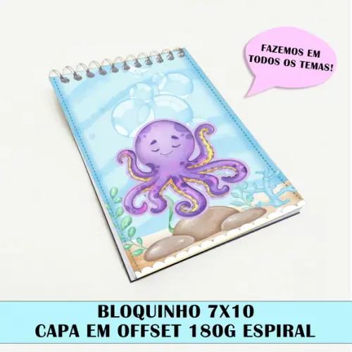 Bloquinho para festa tema fundo do mar