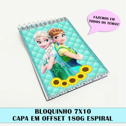 Bloquinho para festa tema frozen fever