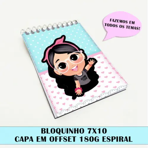 Bloquinho para festa tema luluca