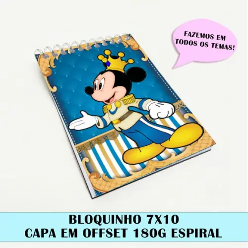Bloquinho para Festa Tema Mickey Realeza