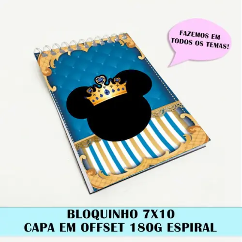 Bloquinho para Festa Tema Mickey Realeza