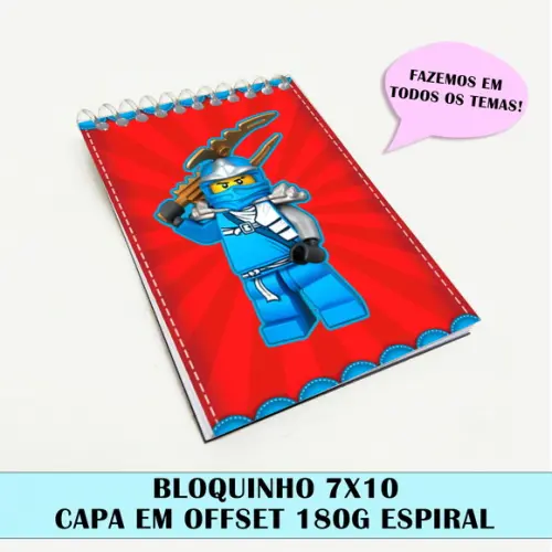 Bloquinho para Festa Tema Ninjago