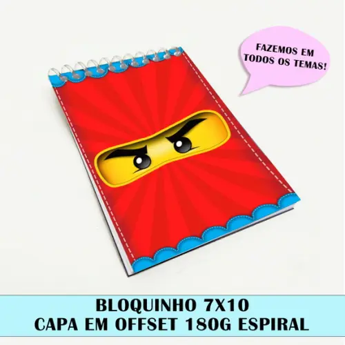 Bloquinho para Festa Tema Ninjago