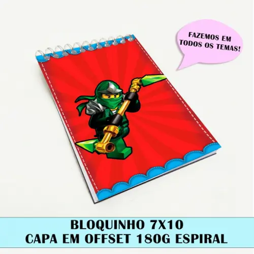 Bloquinho para Festa Tema Ninjago