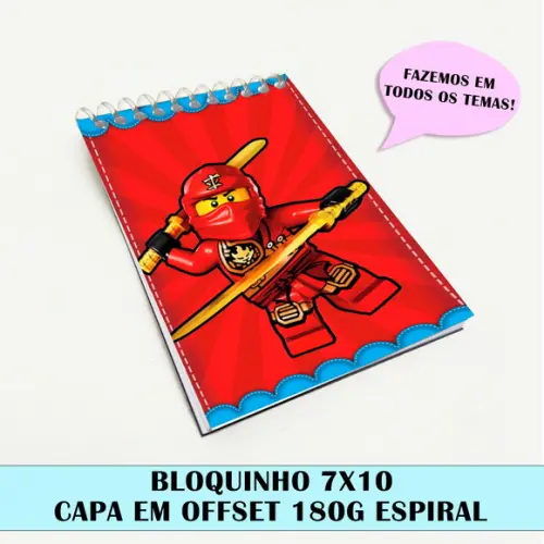 Bloquinho para Festa Tema Ninjago