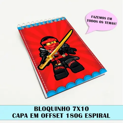 Bloquinho para Festa Tema Ninjago