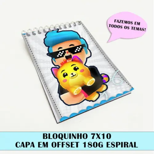 Bloquinho para festa tema pk xd