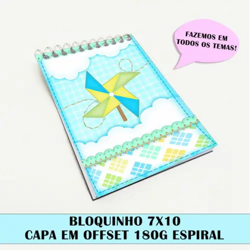 Bloquinho para Festa Tema Pipa e Catavento