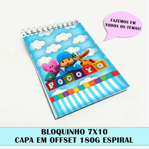 Bloquinho para Festa Tema Pocoyo