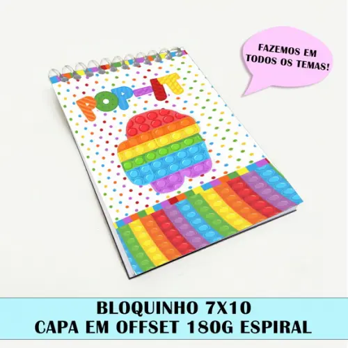 Bloquinho para festa tema pop it